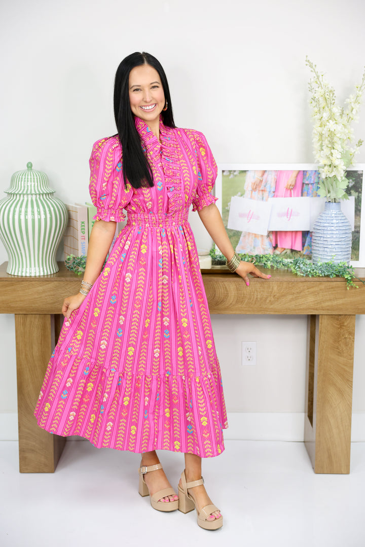 Color Spectrum Midi Dress "Peony Mix"