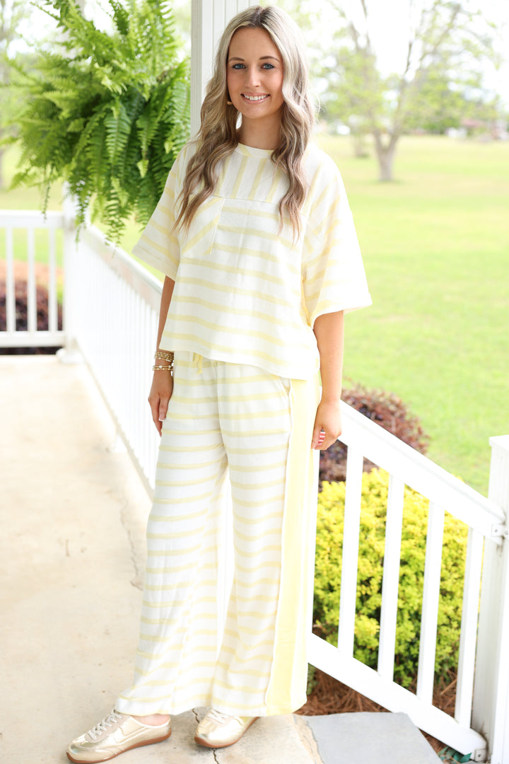 Lemon Drop Lounge Stripe Set