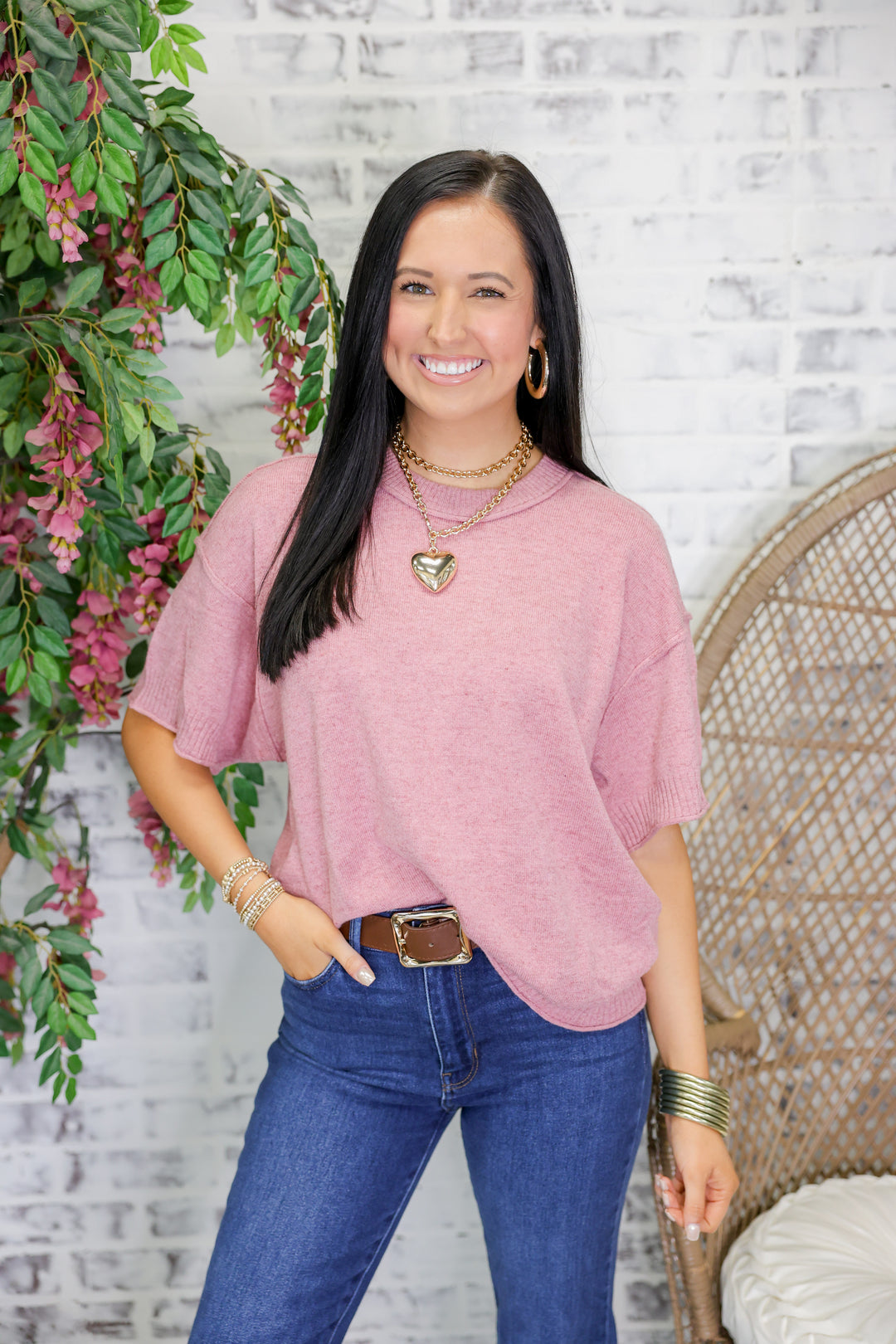 Staple Sweater Top "Mauve"