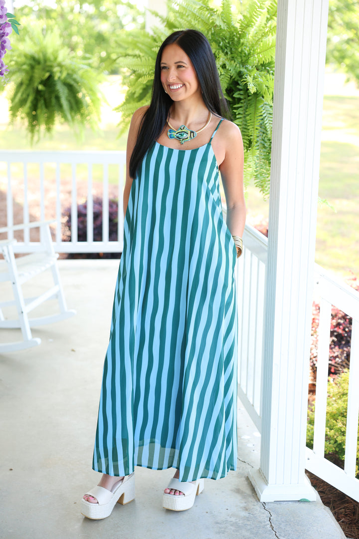 Capri Coast Maxi Dress "Blue"