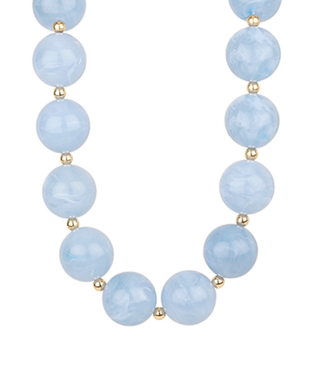 Marble Acrylic Bead Necklace "Light Blue"