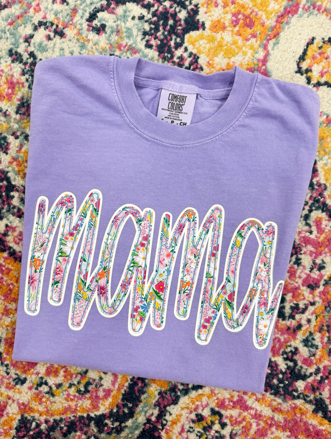 MAMA Tropical Floral Graphic Tee "Violet"