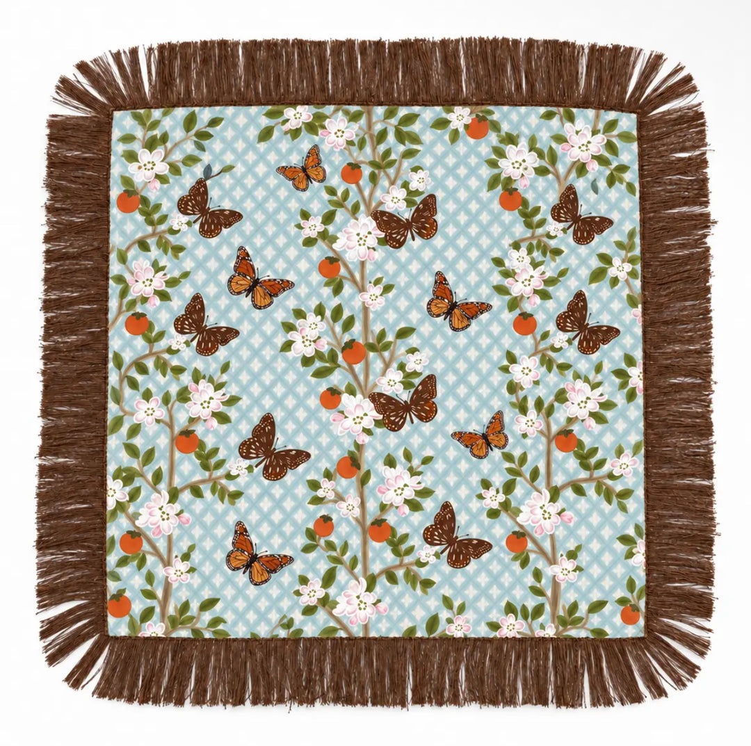 The Citrus Garden Fringe Scarf