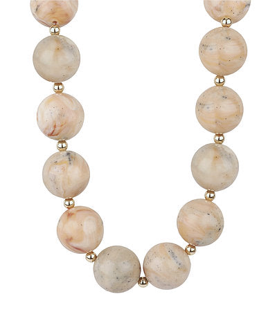 Marble Acrylic Bead Necklace "Beige"