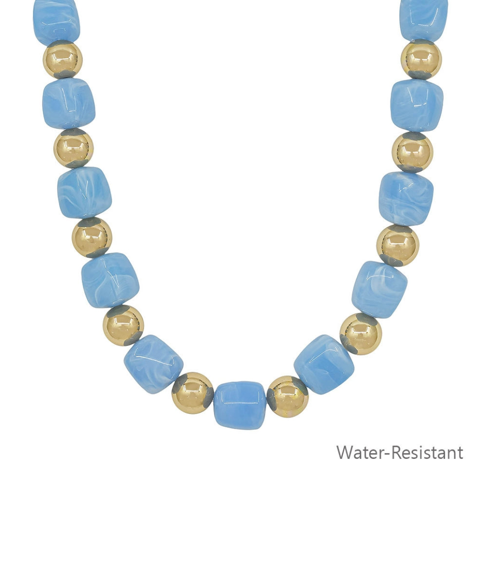 Square Bead & CCB Necklace