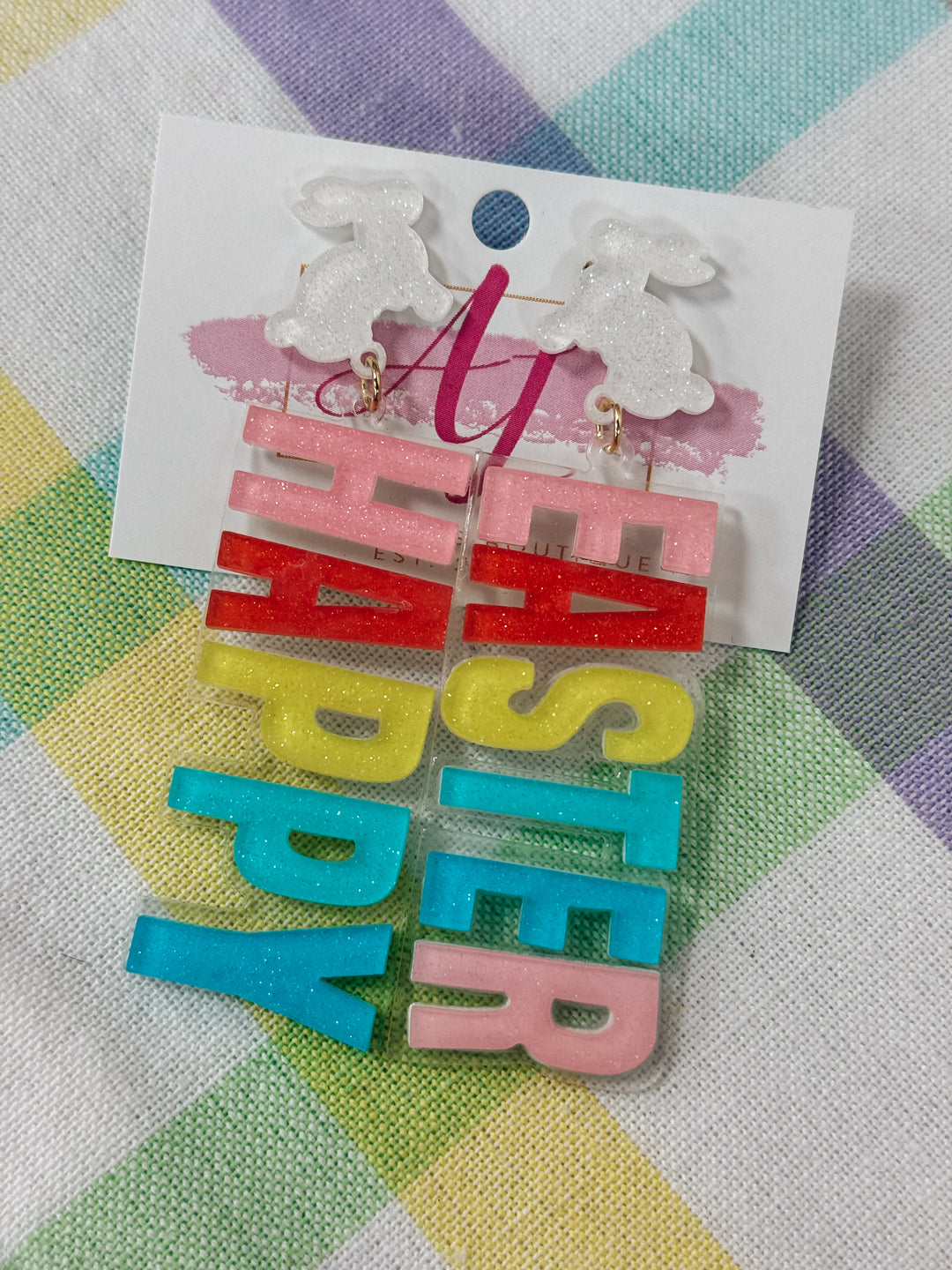 Happy Easter Colorful Earrings