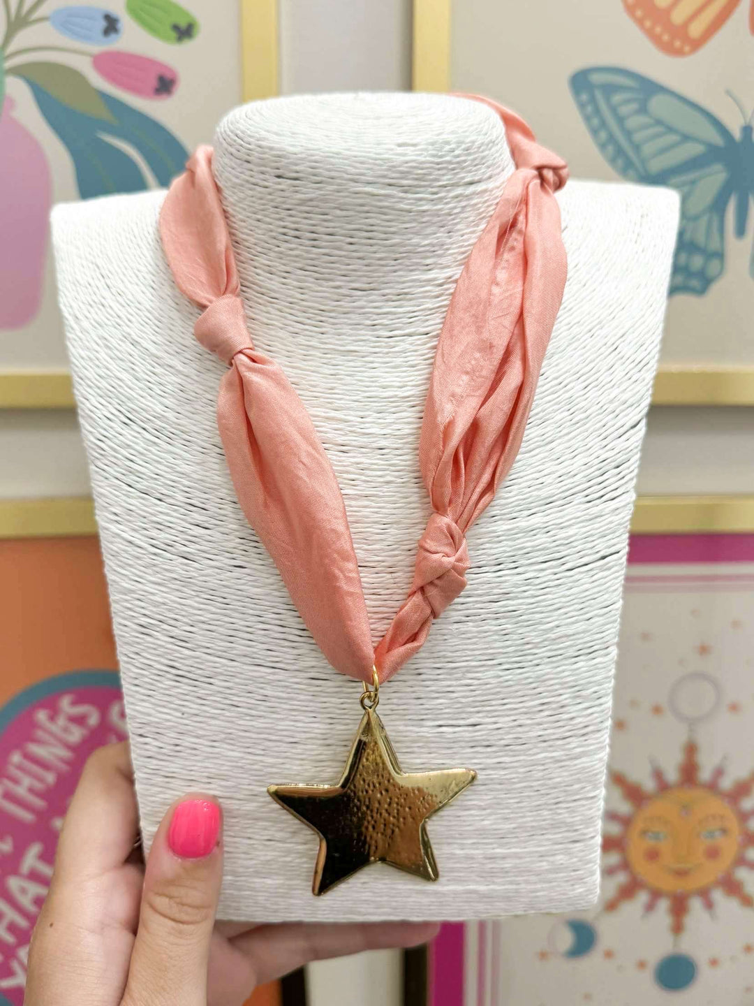 Hart Designs Jewelry - Peach Scarf Necklace "Star”