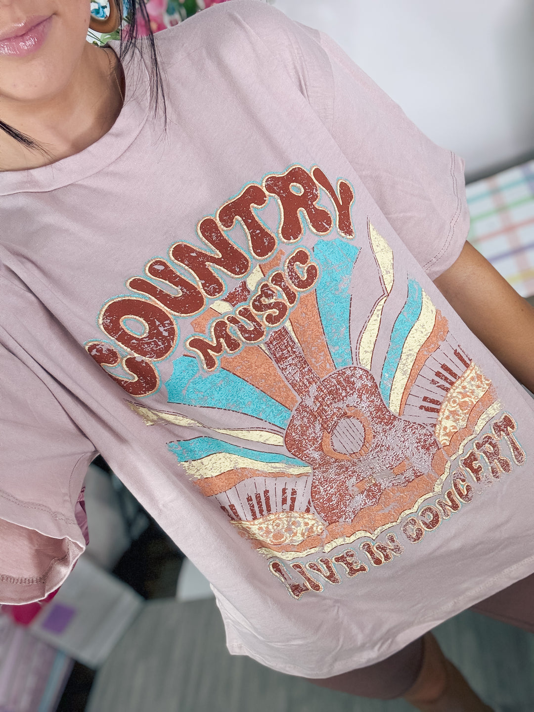 Country Music Vintage Graphic Tee "Rose"