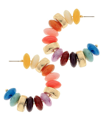 Blake Beaded Hoops "Multi Color"