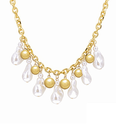 Baroque Pearl Charm Necklace