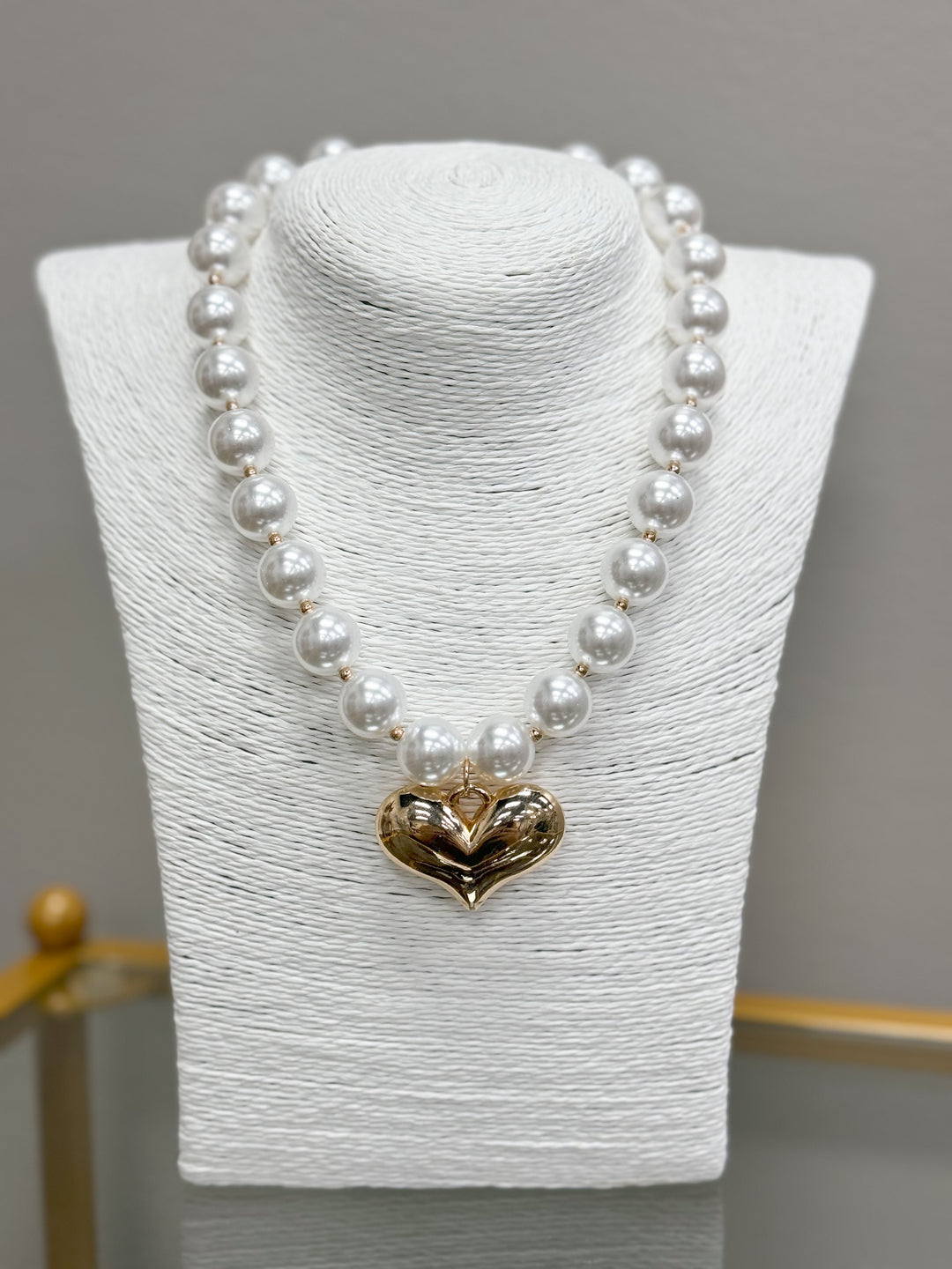 Pearl Heart of Gold Necklace