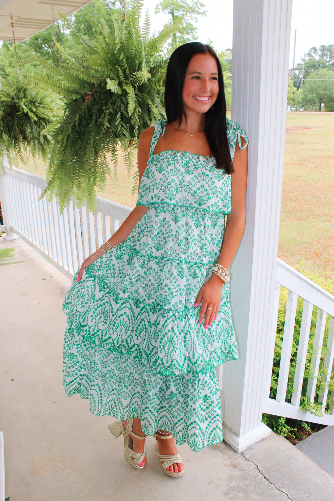 Gracious Green Midi Dress