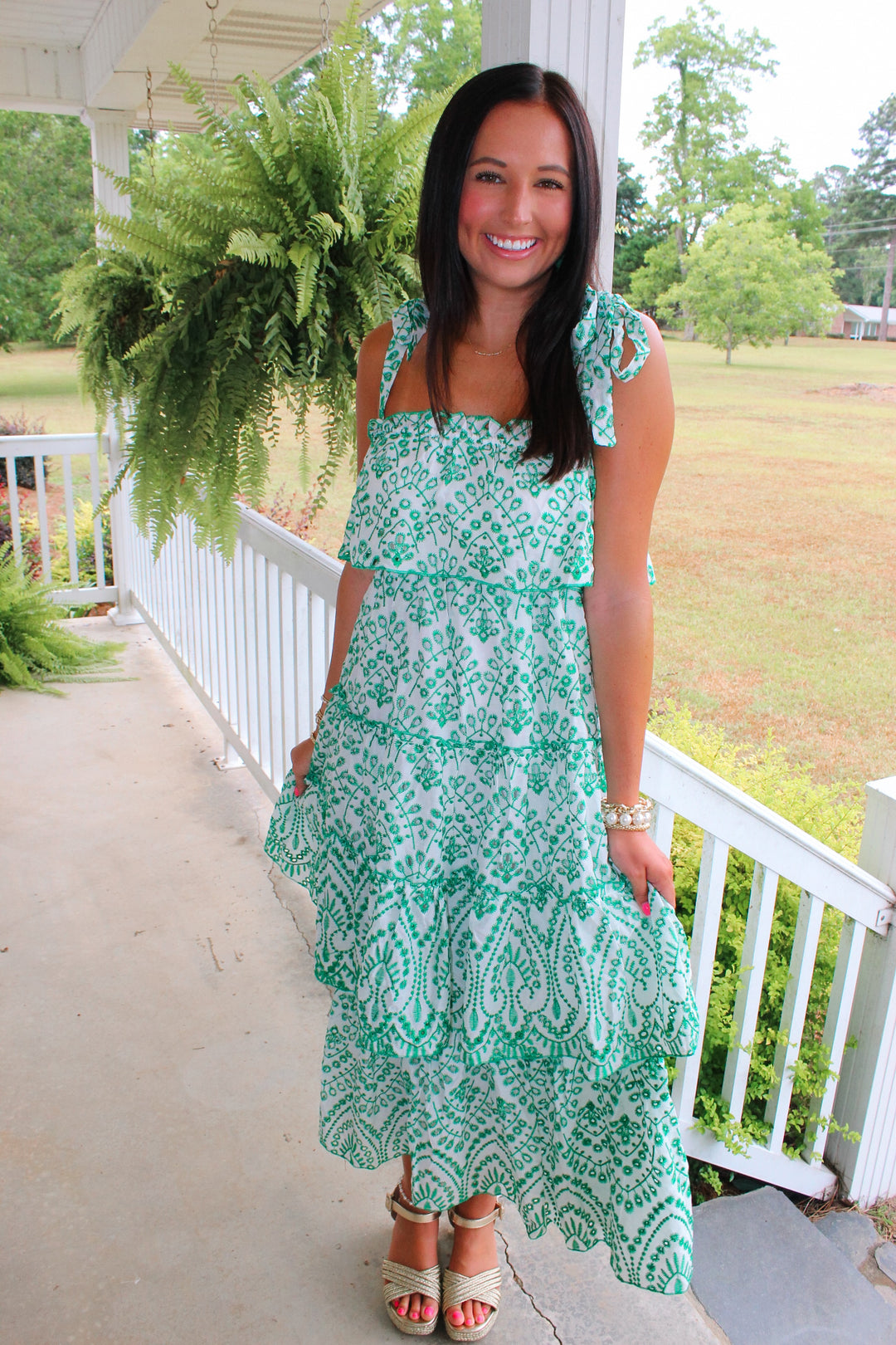 Gracious Green Midi Dress