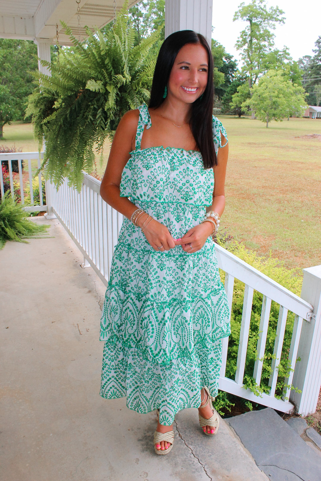 Gracious Green Midi Dress