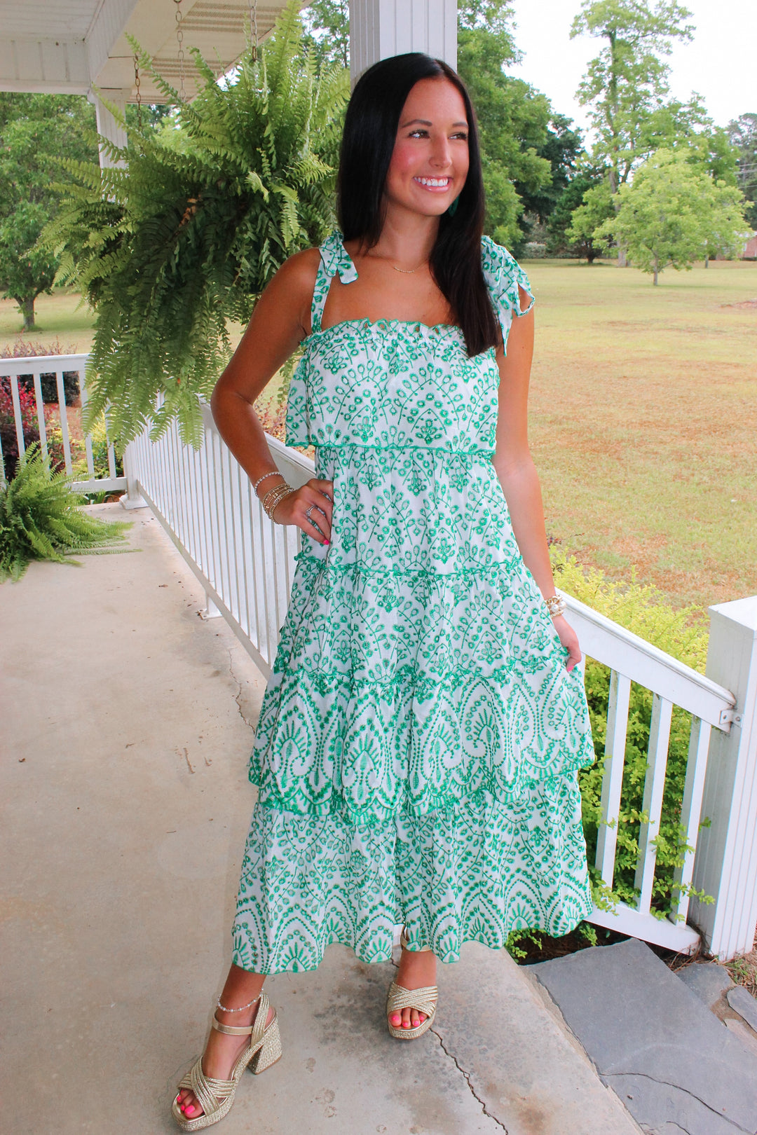 Gracious Green Midi Dress