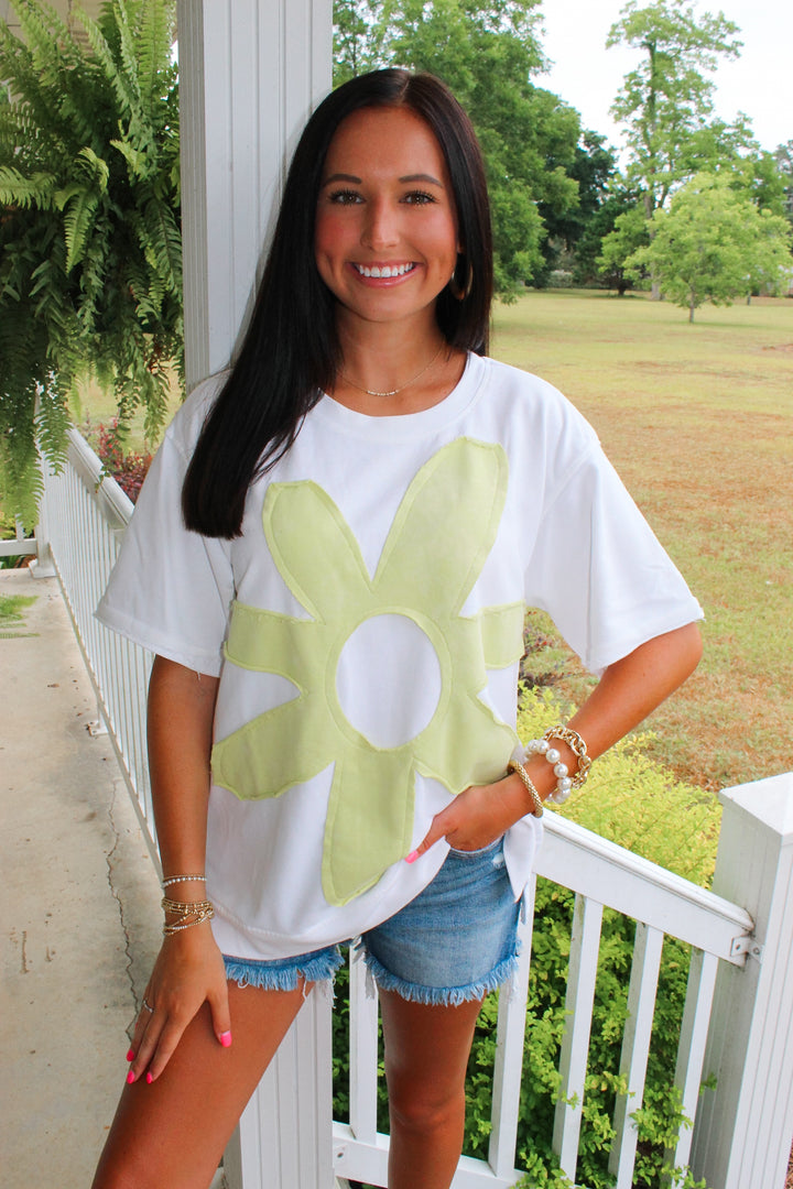 Flower Patch Top "Lime"