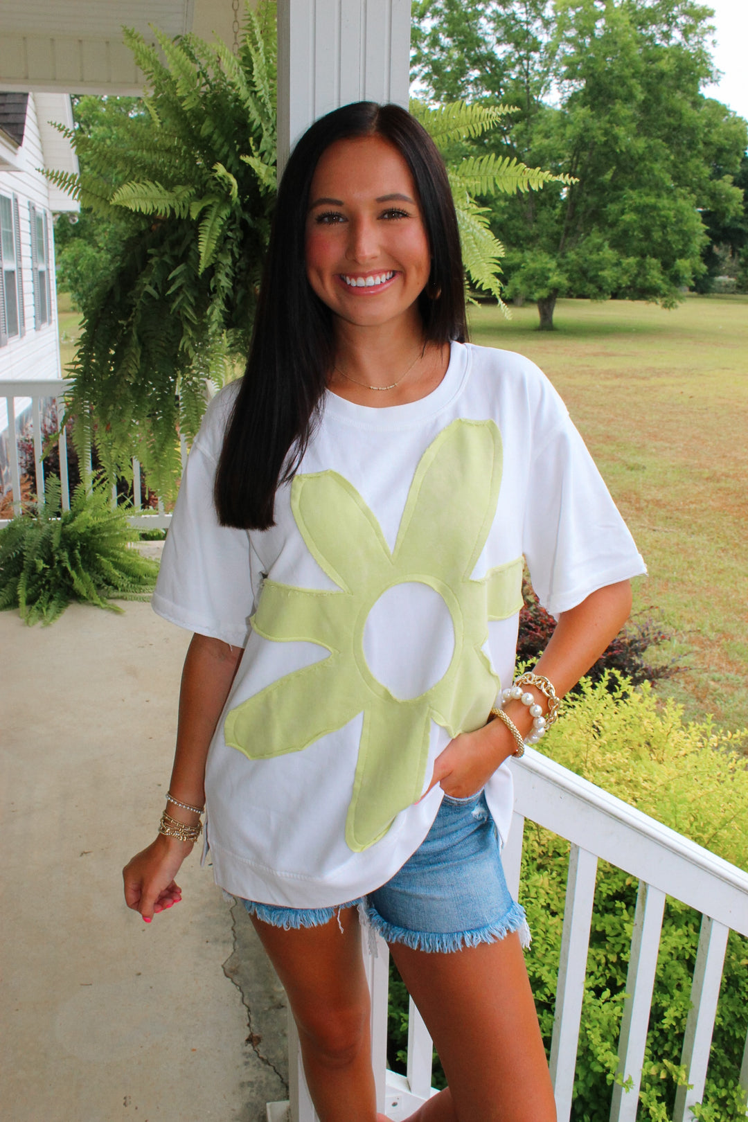 Flower Patch Top "Lime"