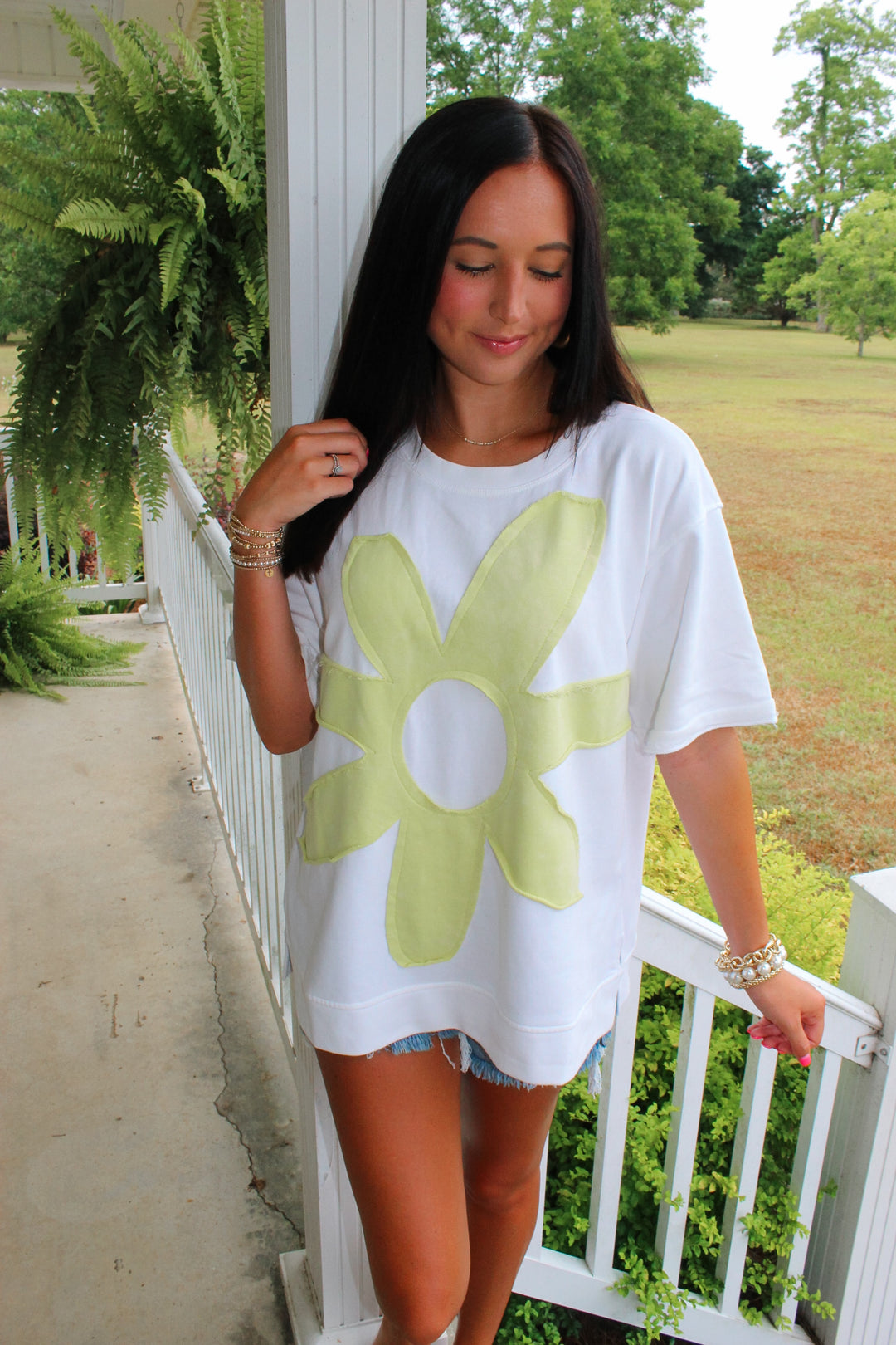 Flower Patch Top "Lime"