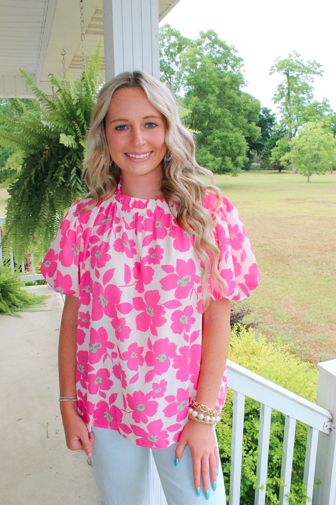 Fancy Florals Top "Pink"