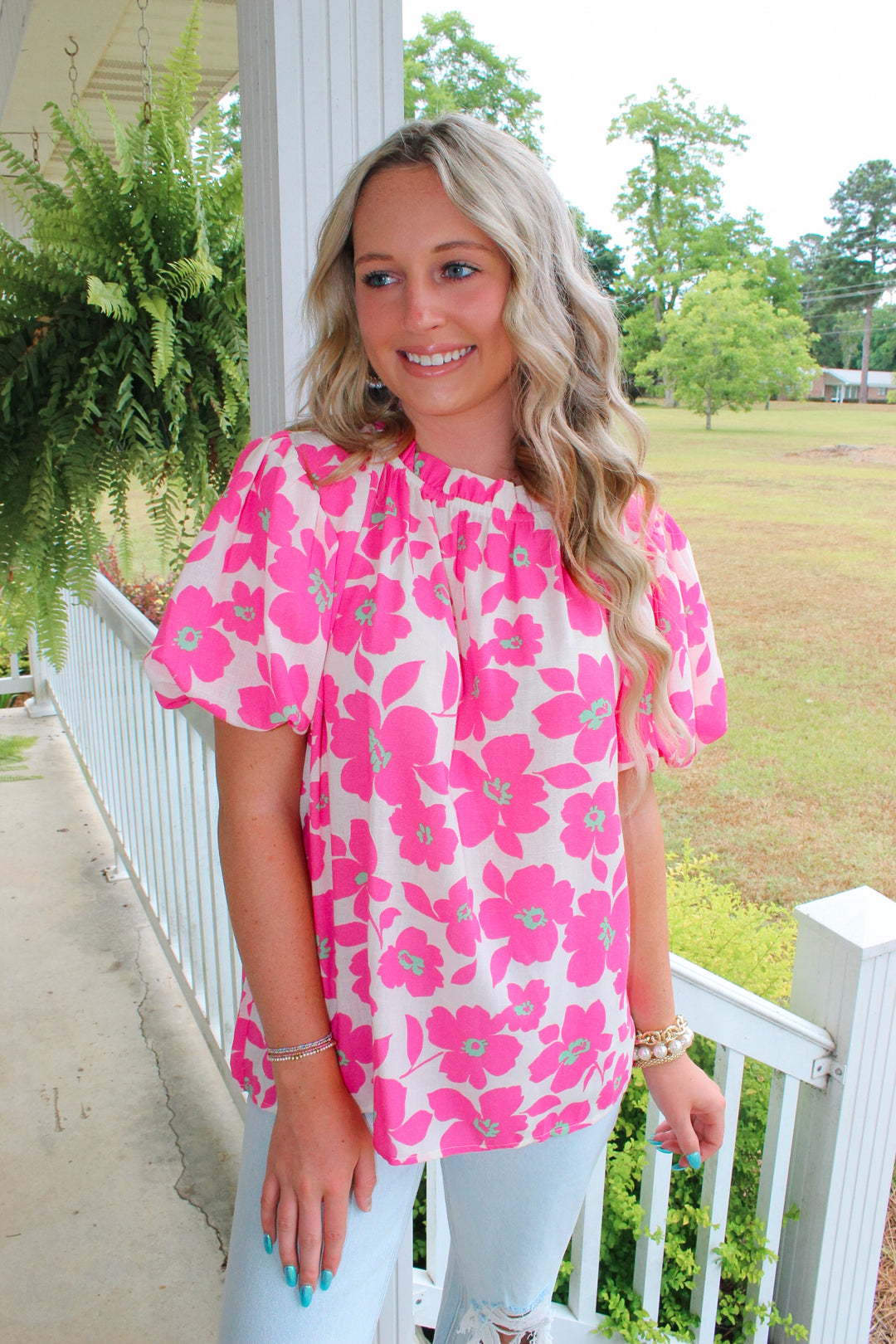 Fancy Florals Top "Pink"