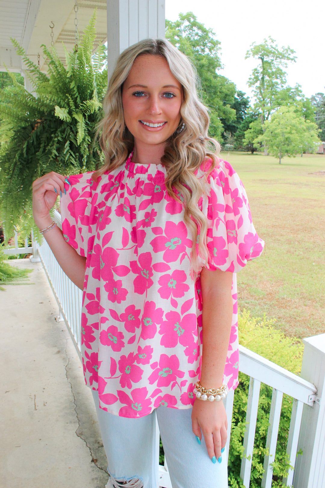 Fancy Florals Top "Pink"