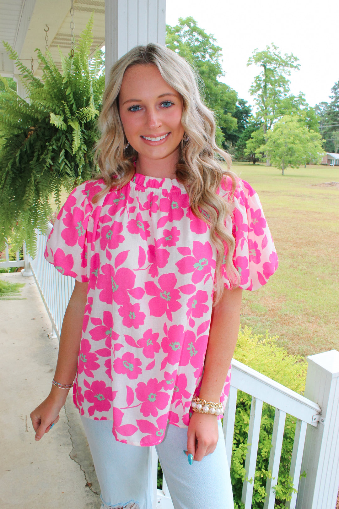 Fancy Florals Top "Pink"