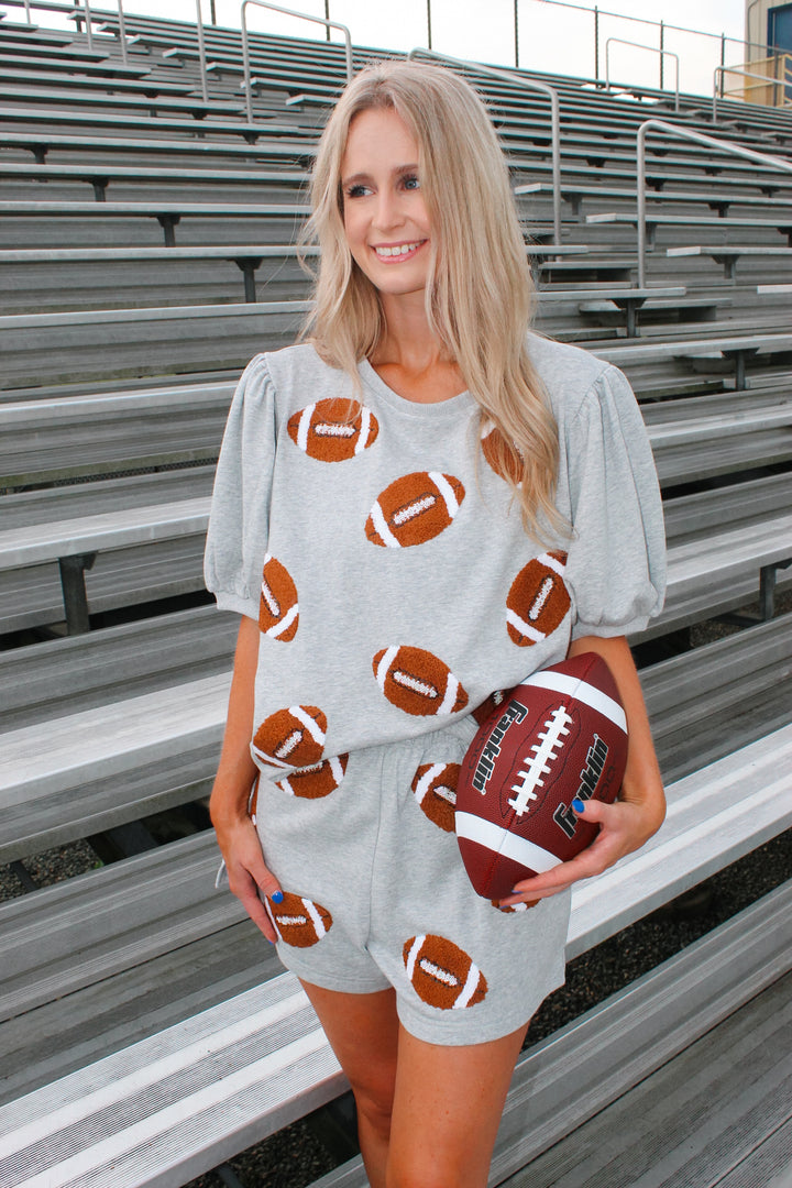 Football Sequin Set "Heather Grey"