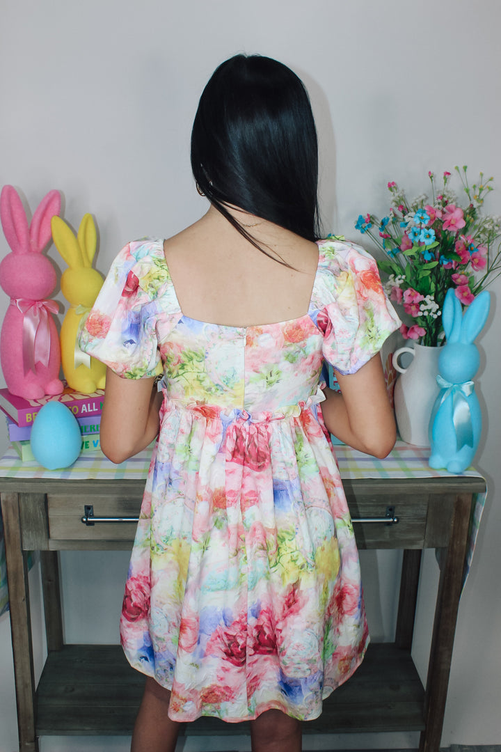 Multi Watercolor Floral Dress