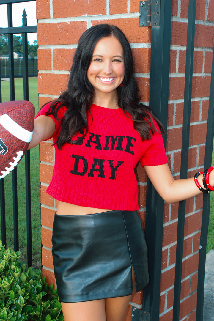 Game Day Cropped Sweater Top