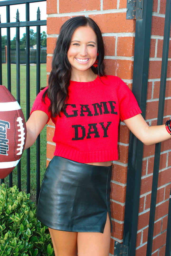 Game Day Cropped Sweater Top