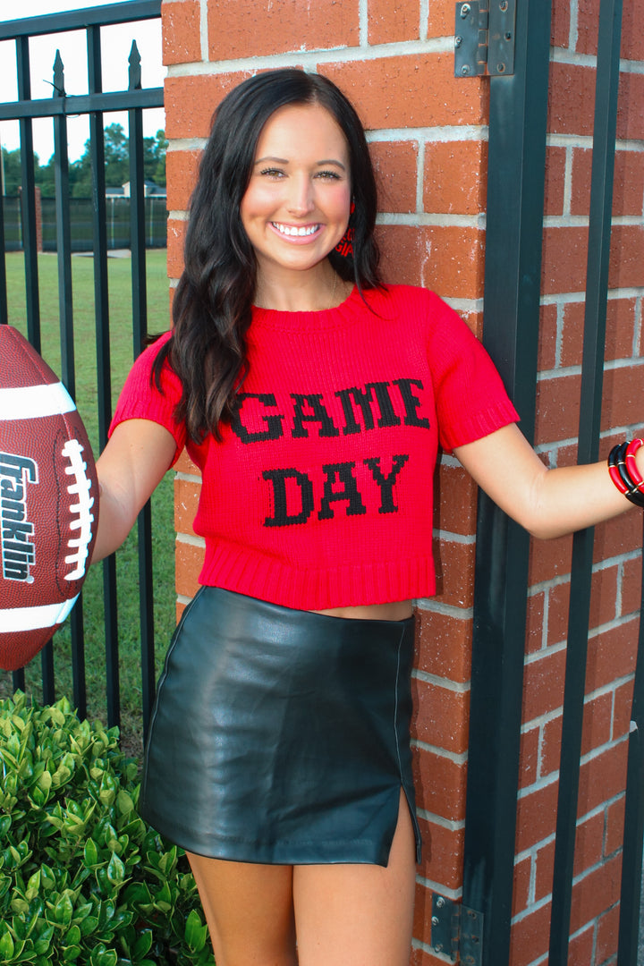 Game Day Cropped Sweater Top