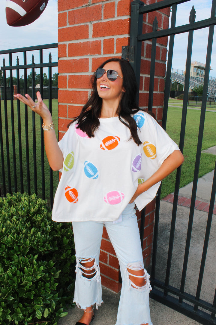 Football Multi Sequin Tee