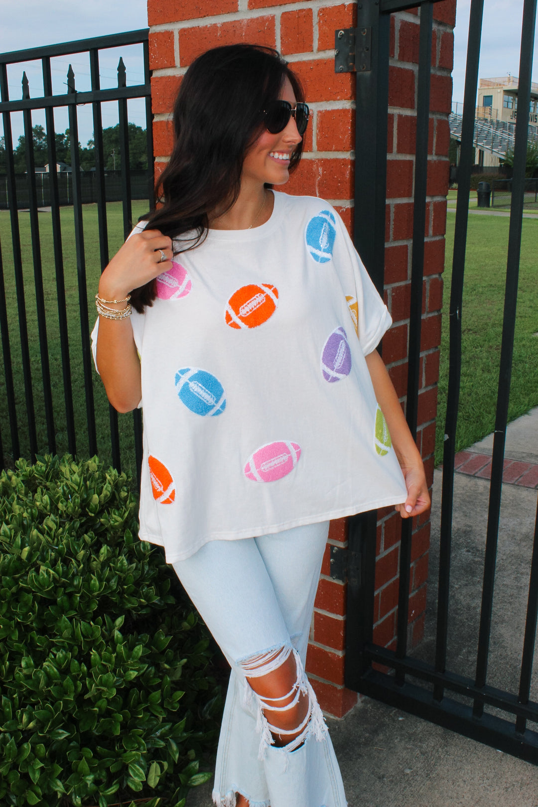 Football Multi Sequin Tee