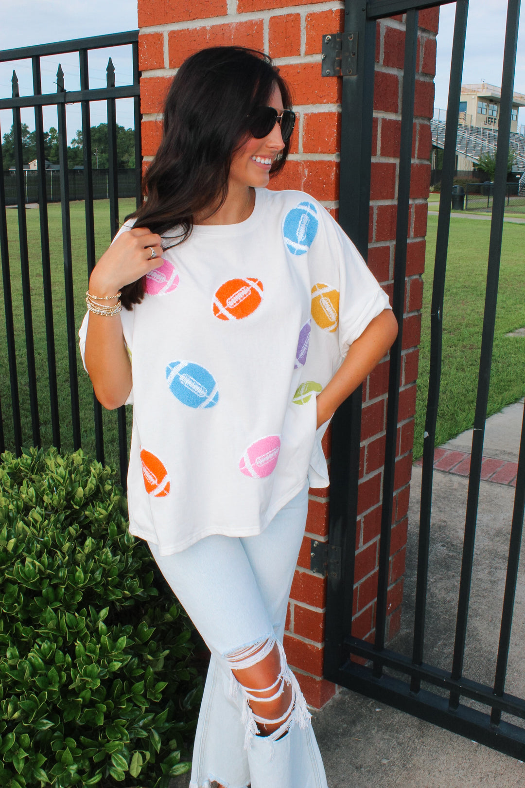 Football Multi Sequin Tee