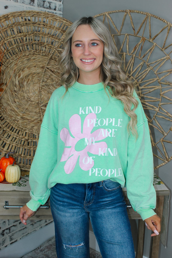 "Kind People Are My Kind Of People" Oversized Sweatshirt