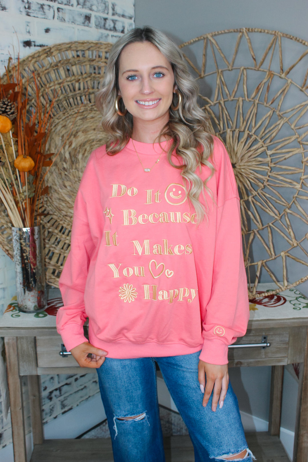 "Do It Because It Makes You Happy" Oversized Sweatshirt