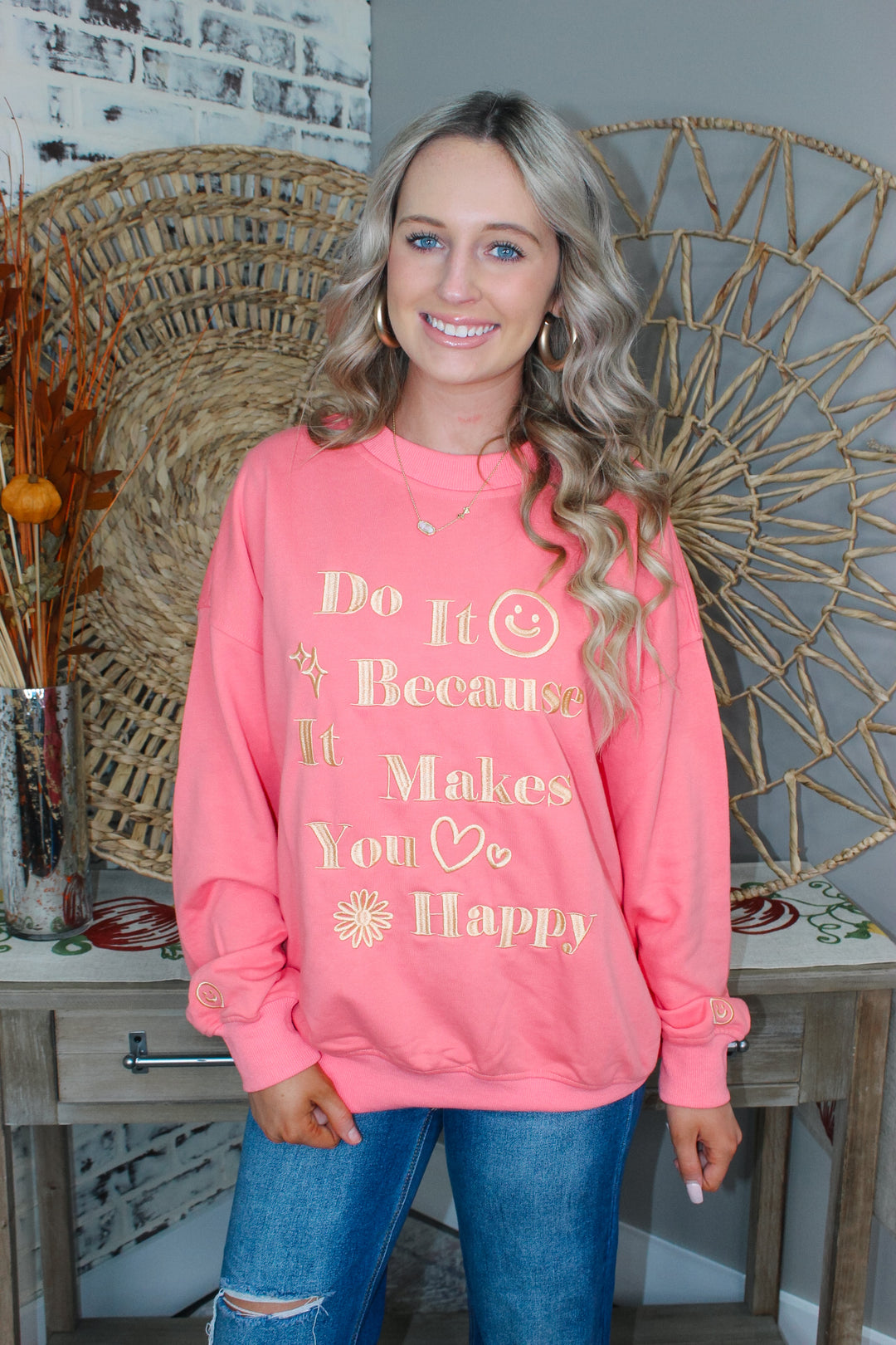 "Do It Because It Makes You Happy" Oversized Sweatshirt