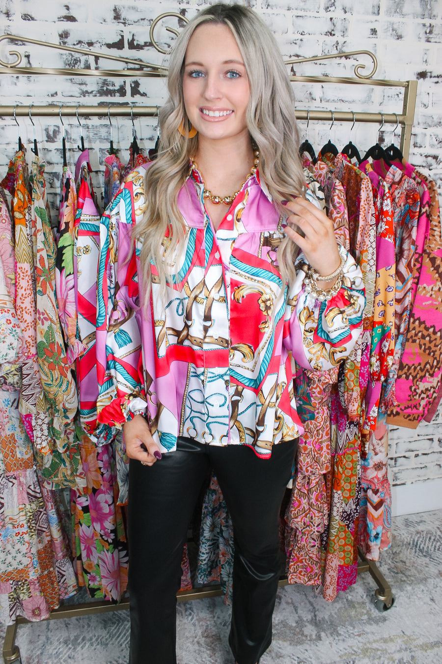 Allie Printed Button Dress
