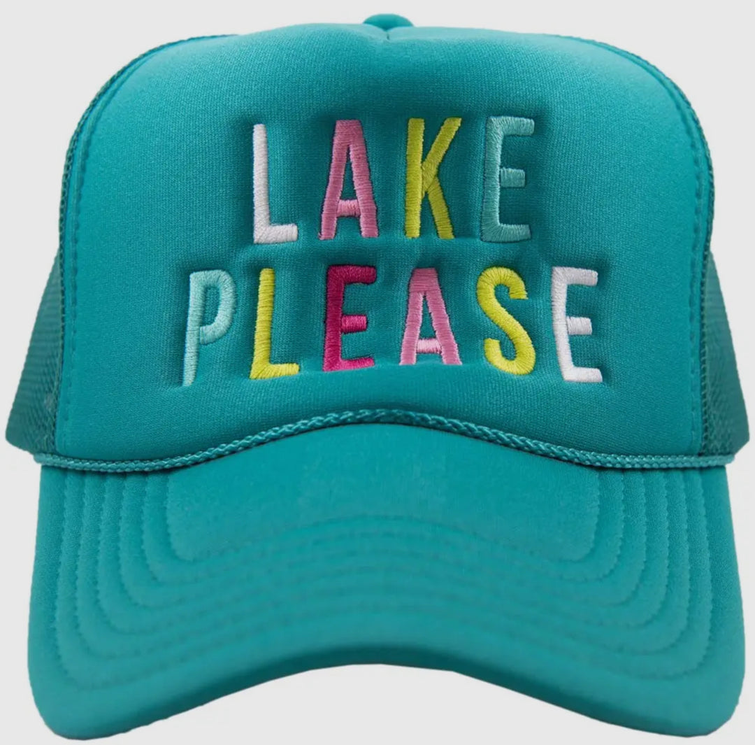 Lake Please Trucker Hat "Teal"