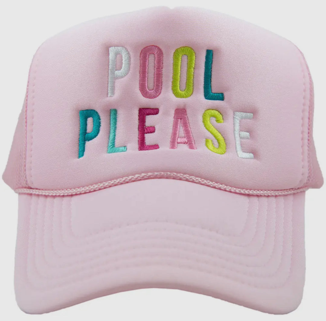 Pool Please Trucker Hat "Light Pink"