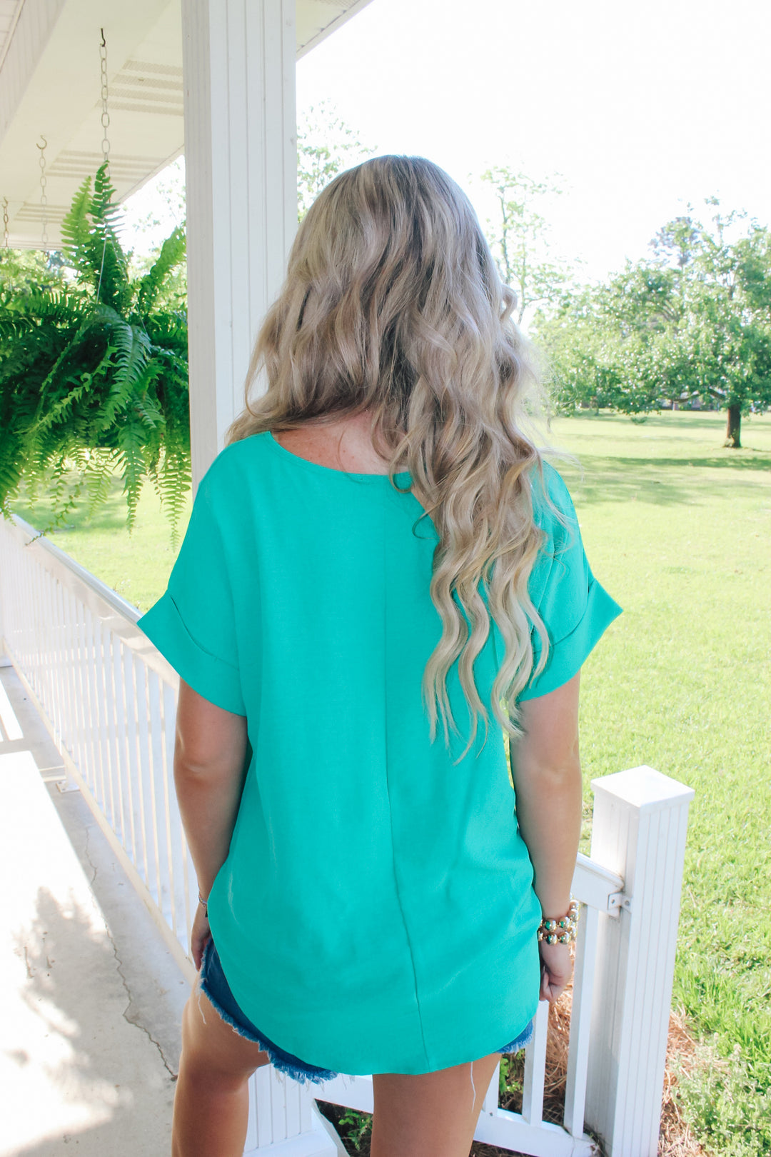 Round Neck Everyday Top "Kelly Green"