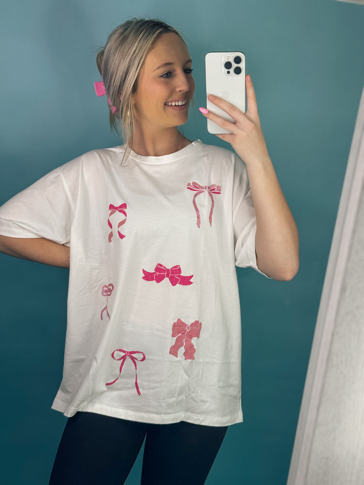 Glitter Bow Ribbons Graphic Tee