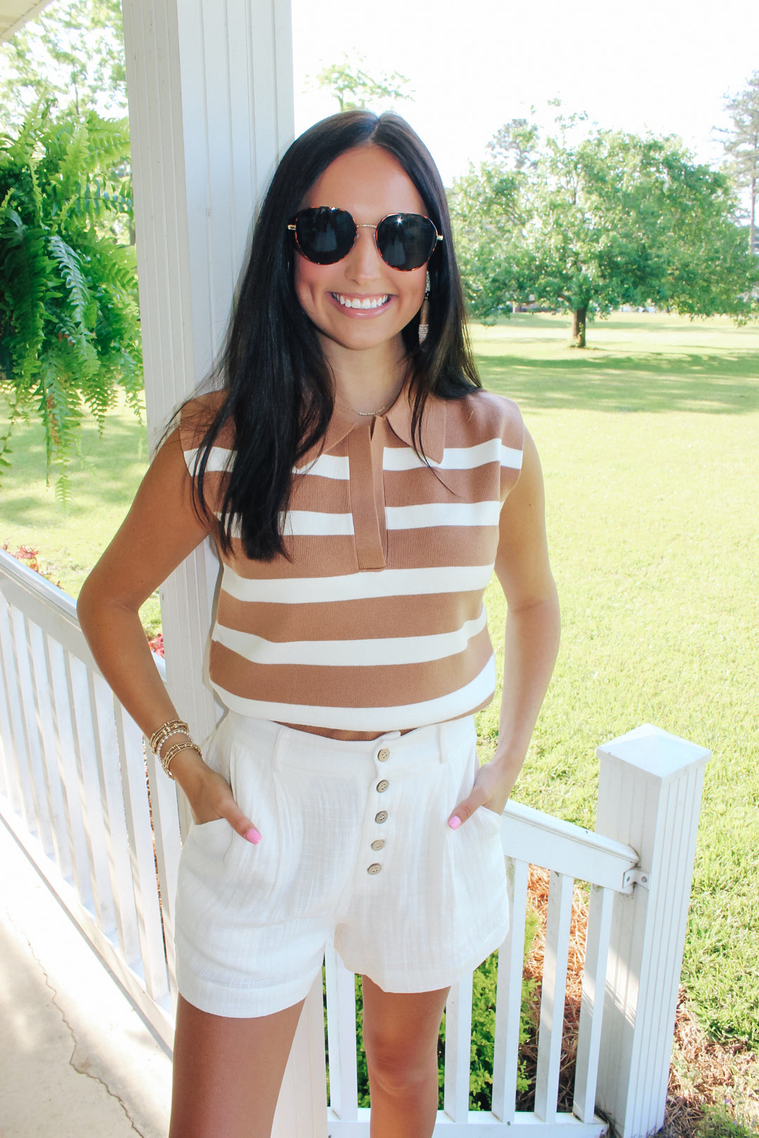 Coco Striped Sleeveless Top