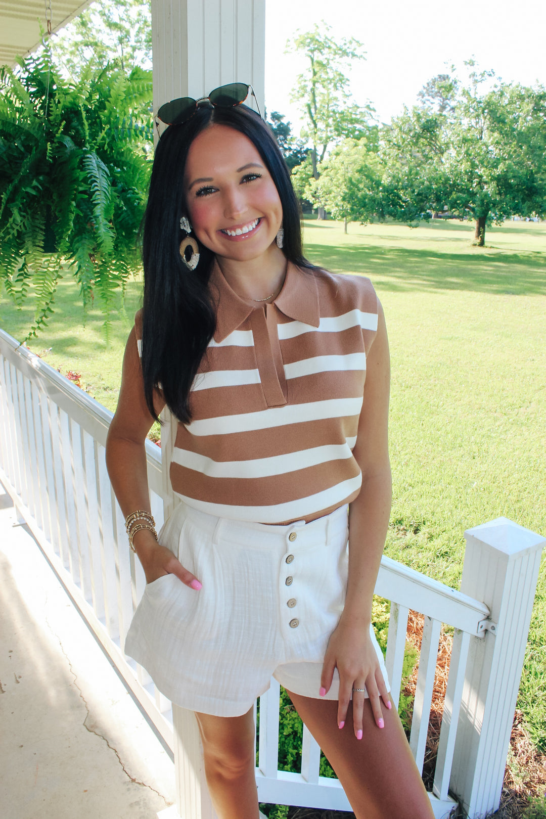 Coco Striped Sleeveless Top