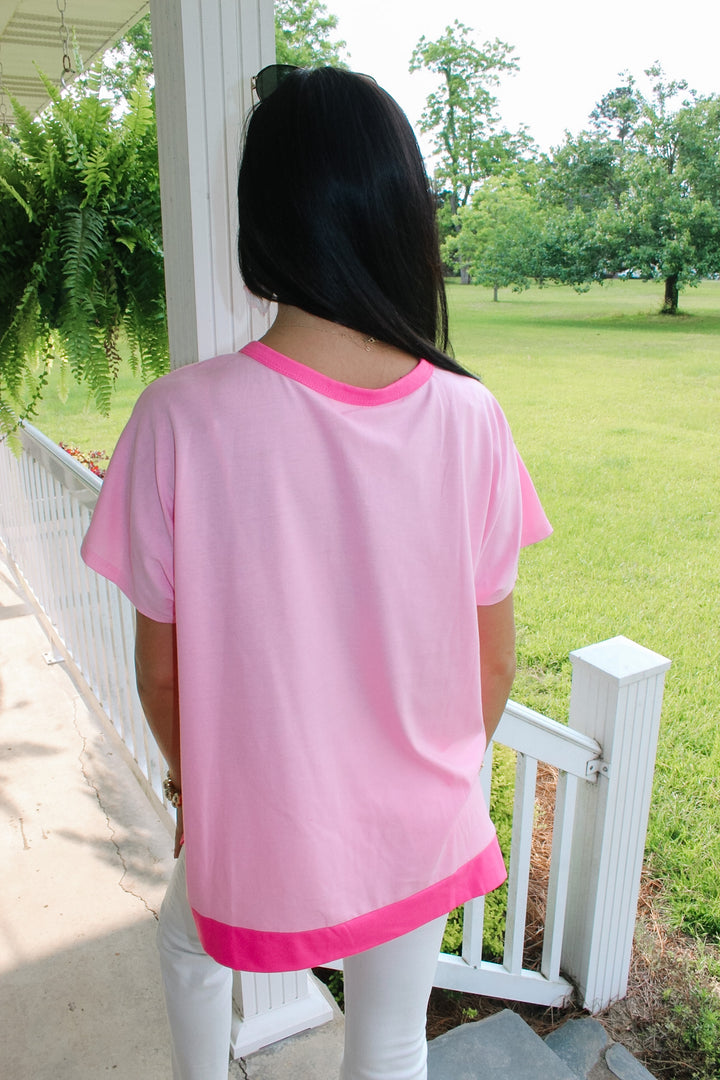 Colorblock Top "Pink/Lt Fuchsia"