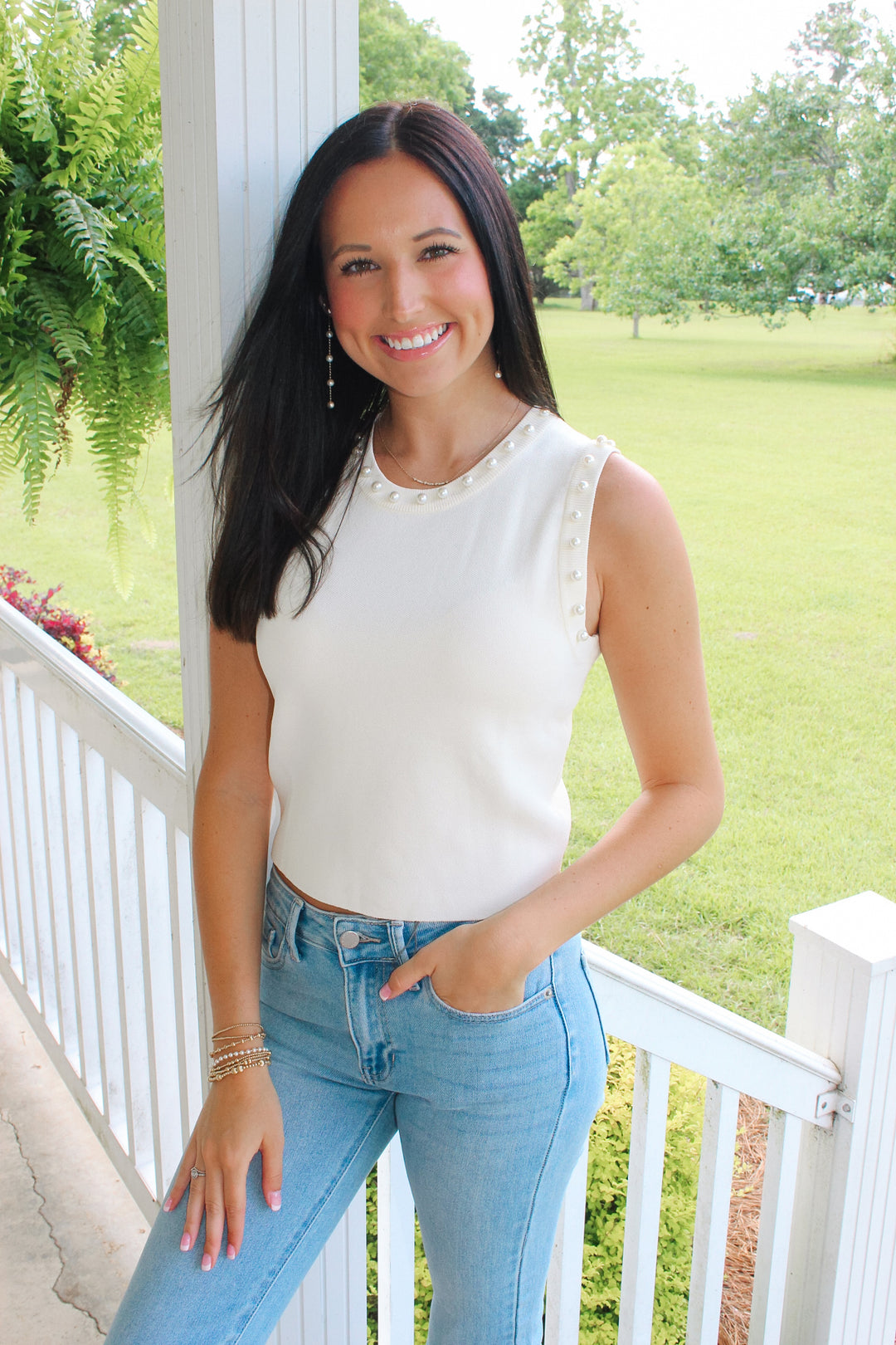 Cream Pearl Tank