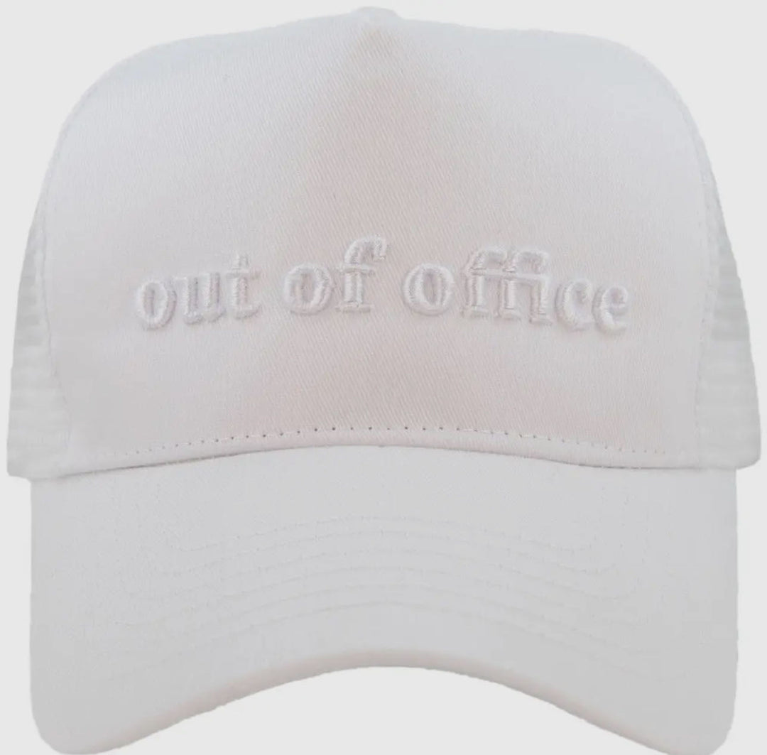 Out Of Office Trucker Hat "White"