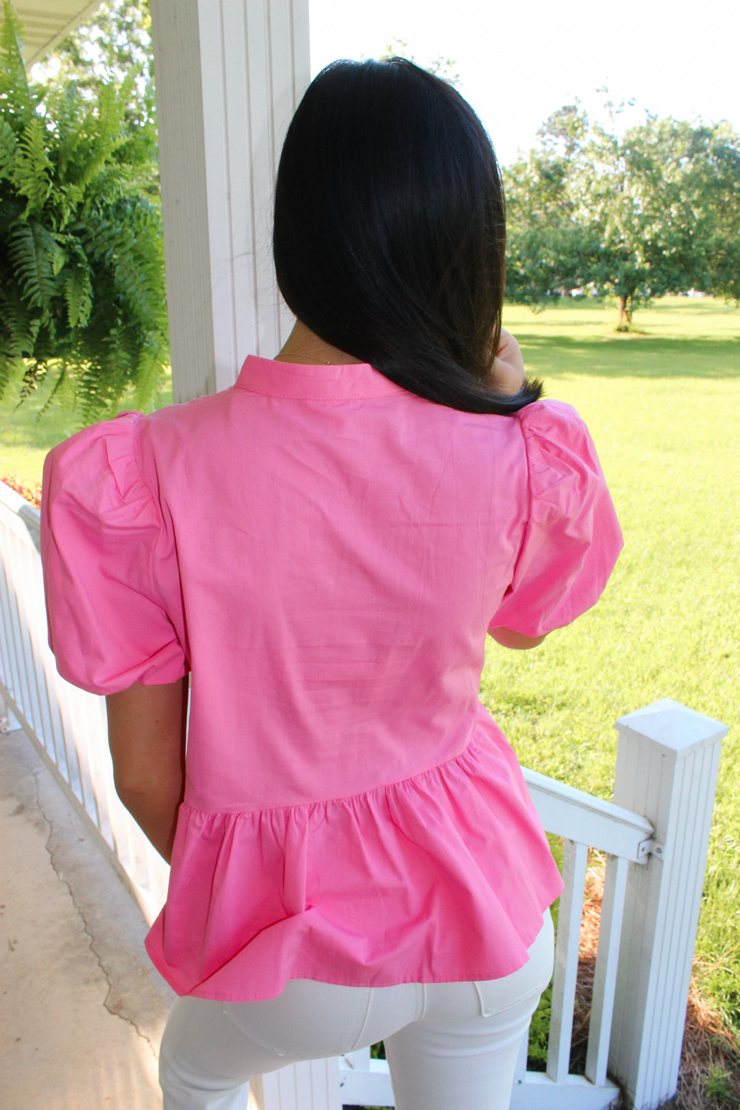 Pink/Orange Trim Detail Top