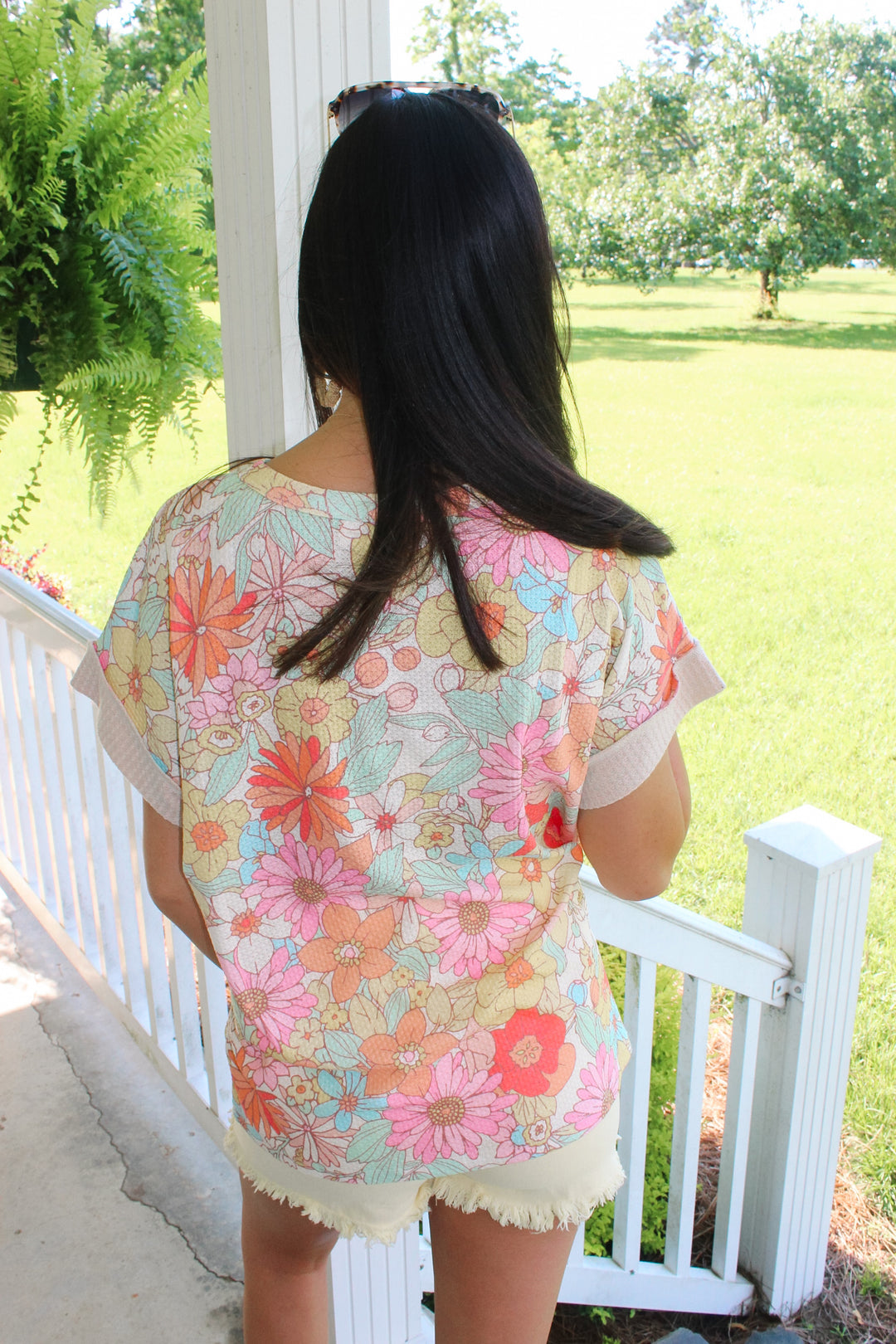 Apricot Flower Printed Top