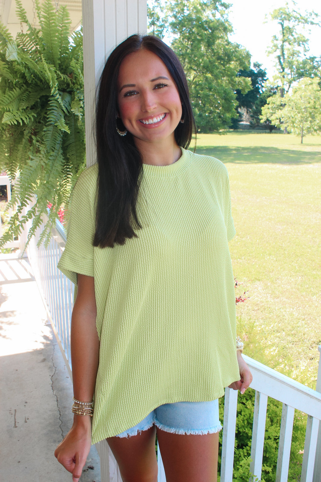 Ribbed Knit Top "Lime"